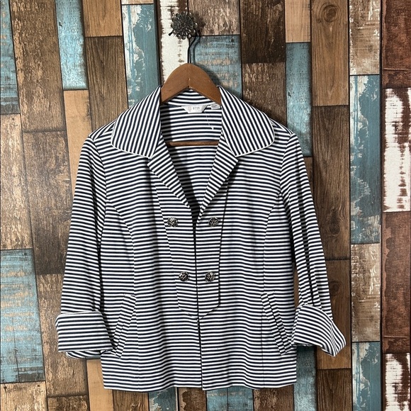 Erin  London Blue and White Striped sailorWomen's Jacket - Picture 1 of 16